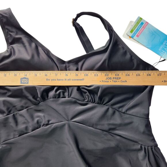 Simply Fit One Piece Empire Swim Dress Tummy Control Size XL Swimsuit New w/ Tag - Picture 4 of 7